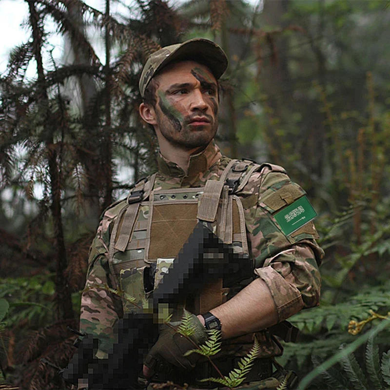 Description Picture 6 of itemPalestine Flag Tactical Middle East Country Flags Kuwait Saudi Arabia Iraq Tactical Military Uniform Badge National Flag Emblem