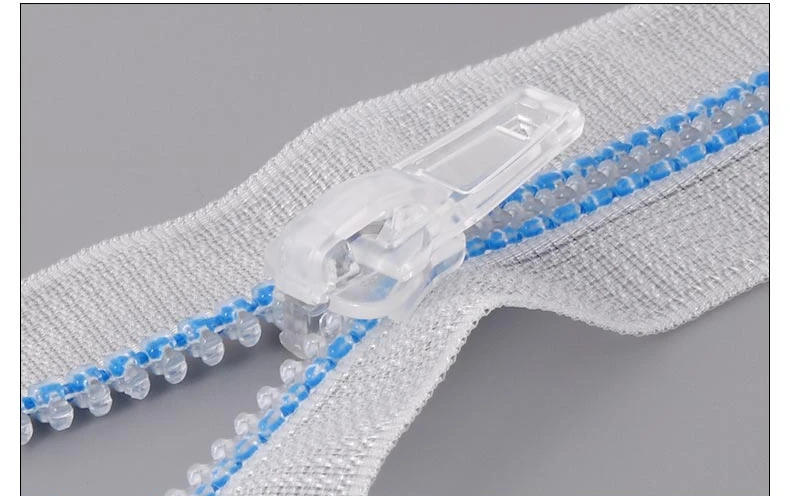 Description Picture 5 of item1/2PCS 20/80cm 5# Resin Zippers Transparent Open Close End Plastic Puller Zipper For Sewing Jacket Clothes Bags Accessories