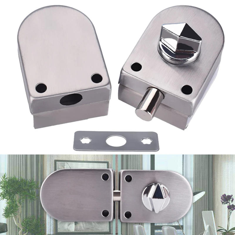 Description Picture 2 of item304 Stainless Steel Glass Door Lock Ground Bolt Ground Lock Anti-Theft Double Open Door Frameless Sliding Door Lock Hardware