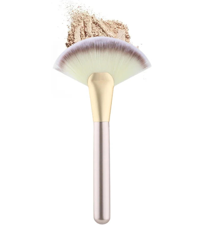 Description Picture 2 of itemLarge Flat Highlight Blush Fan-Shaped Makeup Brush Powder Loose Powder Face Brush Korean Soft Cosy Even Color Tools For Women