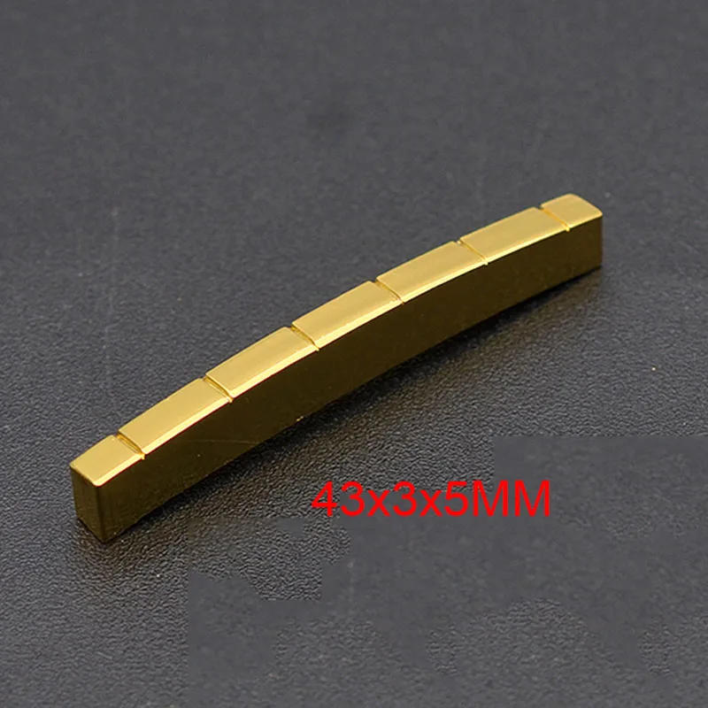 Description Picture 5 of item4/5/6 String Brass Nut and Saddle String Multi Size Brass Gold Plated for Electric Guitar, Acoustic Guitar, Bass Guitar Parts