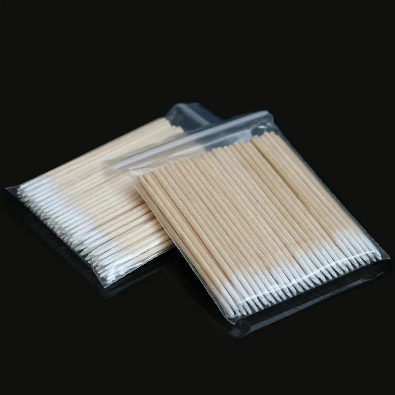 Description Picture 3 of item100/200/300Pcs Nails Wood Swab Clean Sticks Bud Tip Wooden Cotton Head Manicure Detail Corrector Nail Polish Remover Art Tool
