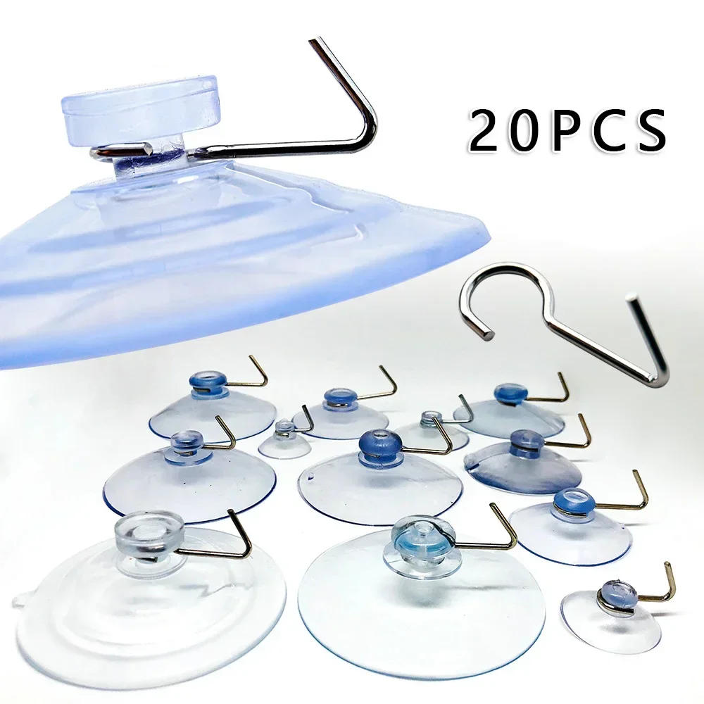 Description Picture 2 of item20pcs/set Casement Suction Cups With Metal Hook Hanger Hanging Hook Sucker Cups Door Wall Hangers Hooks Suction Heavy Load USEFU