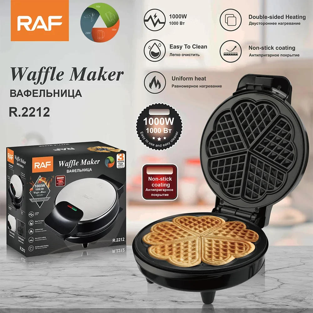 Description Picture 4 of item1000W Mini Electric Waffle Maker Double-Sided Heating Breakfast Sandwich Machine Non-stick Iron Pan Cooking Toaster Appliance