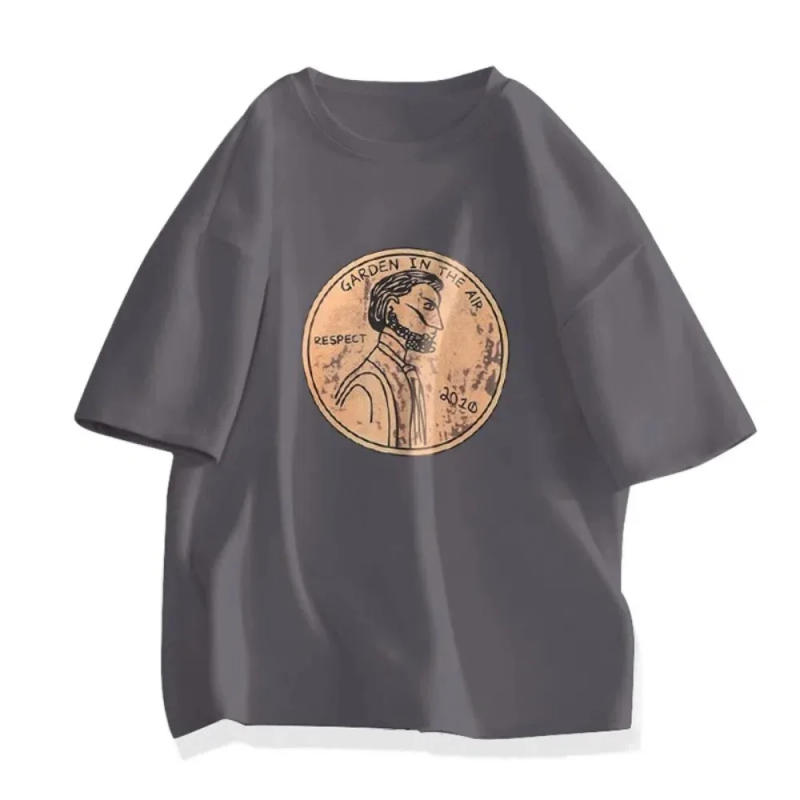 Description Picture 4 of itemSoft Loose Cotton T-shirt Short Sleeve Cartoon Plus Size Pullover Shirt Ins O-neck Couple Clothing Tees Travel