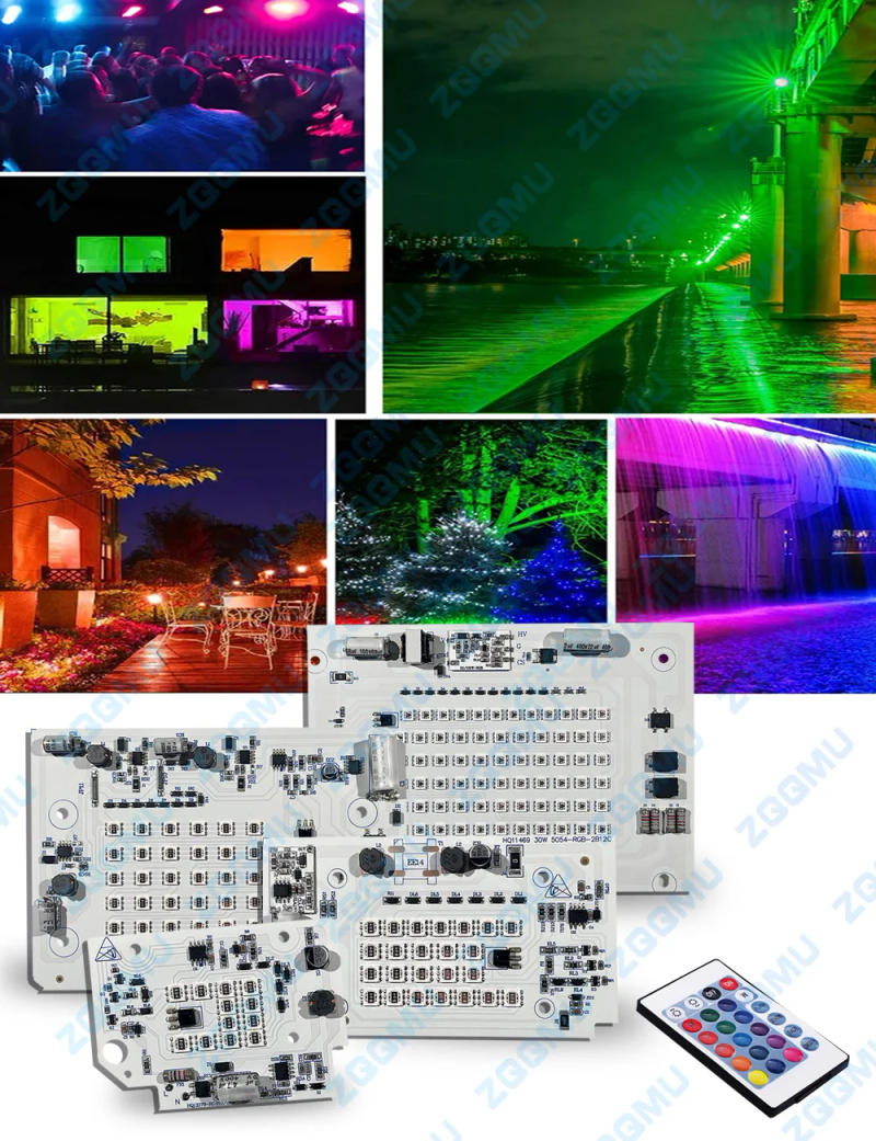 Description Picture 4 of item20W 30W 50W 100W  LED Chip for Flood Light SMD 5050 Outdoor Floodlight RGB Spotlight Lighting Beads AC 220V For LED Street Lamp