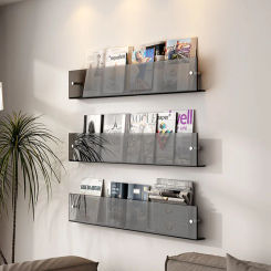 2pcs Free Punching Storage Rack,Book Organizer,CD Holder,Magazine Rack,Brochure Kids Book Pamphlet Literature Display Shelves