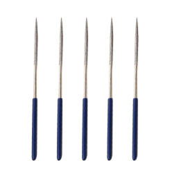5pcs 3mm Shank Round Diamond File Diamond Grinding Head Bur Needle File For Metal Engraving Carving Polishing Hand Tools 140mm