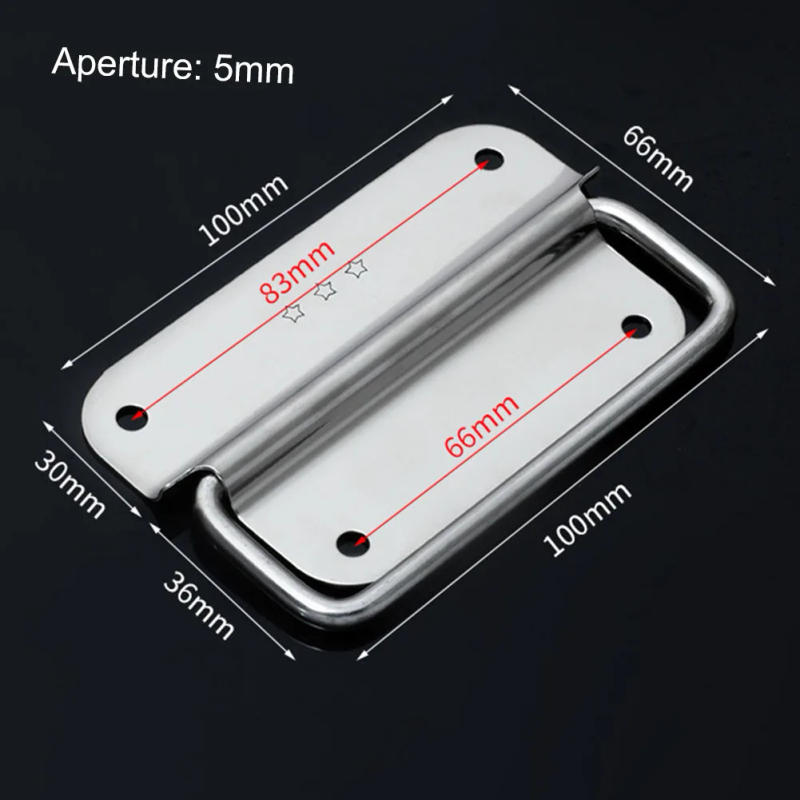 Description Picture 5 of itemStainless Steel Folding Handle Cabinet Door Handle Drawer Handle Pull Ring Wooden Box Furniture Knobs Hardware Accessories