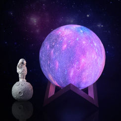 3D Printed Starry Star Moon Lights 16colors Colorful Rechargeable Touch Night Light Home Decor Creative Gift USB Table Lamp
