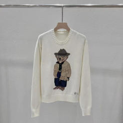 2024 new round neck pullover cartoon embroidered teddy bear temperament commuting sweater