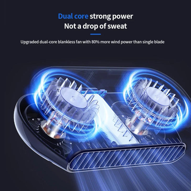 Description Picture 6 of itemUniversal USB Rechargeable Car Dual Turbine Bladeless Fan Silent Adjustable Air Circulation Electric Fan Mini Air Conditioner