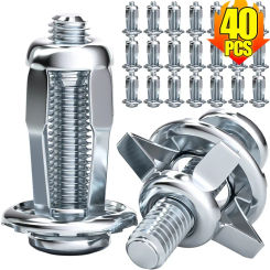 4-40pcs Petal Rivet Lock Nuts With Screw Fixed License Plate Car Screw Iron Skin Car Metal Screw Jack Nuts Hollow Wall Hardware