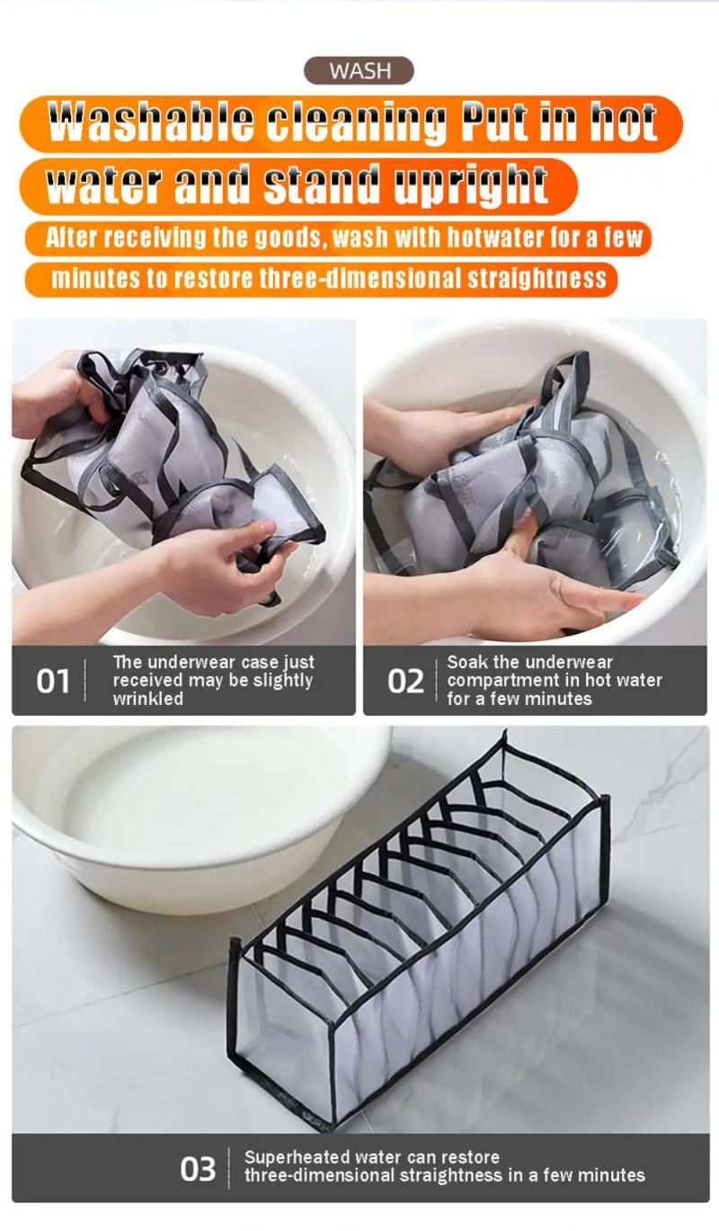 Description Picture 6 of itemUnderwear Organizer Convenient Store Divide Organize Bra Storage Container Scarves Divider Box Tidy Efficient Drawer Organizer
