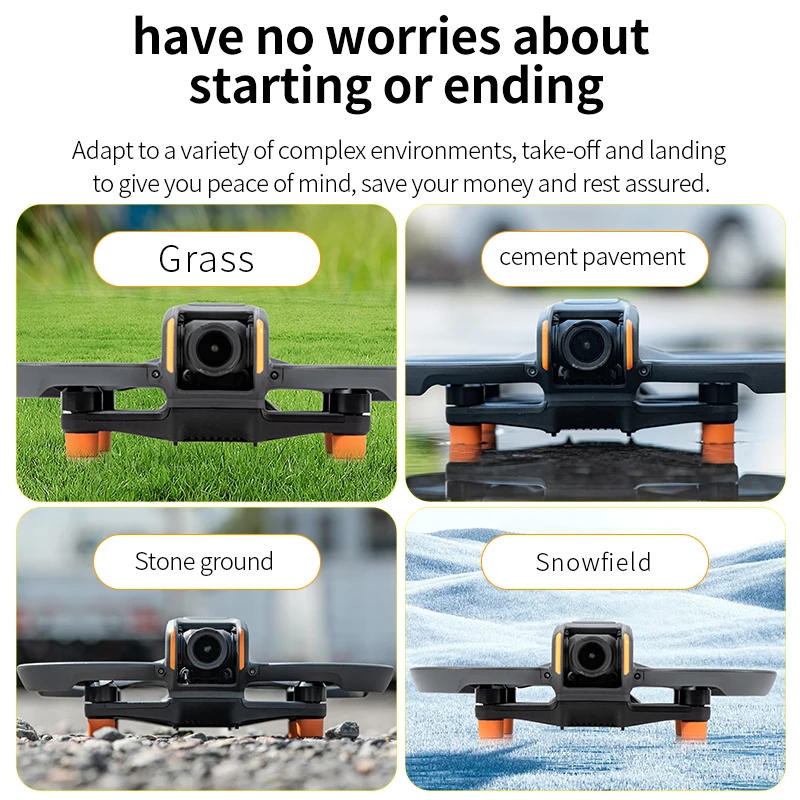 Description Picture 6 of itemSTARTRC For DJI Avata 2 Drone Accessories Foot Pads Silicone Heighten 10mm Landing Gear Takeoff Protector Damping Protective