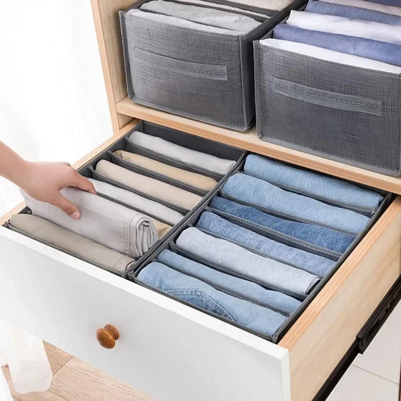 Description Picture 5 of itemJeans Pants Storage Box Wardrobe Clothes Organizer Cabinet Drawers Organizer for Underwear Bra Socks T-Shirt Organizers storage