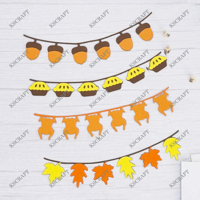 Description Picture 2 of itemKSCRAFT Fall Garlands Cutting Dies Stencils for DIY Scrapbooking Decorative Embossing DIY Paper Cards