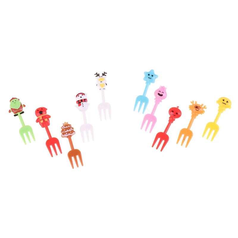 Description Picture 6 of item1 Set Cartoon Fruit Fork Animal Party Buffet Fruit Dessert Food Cocktail Sandwich Fork Stick Home Party Tableware Picks For Kids