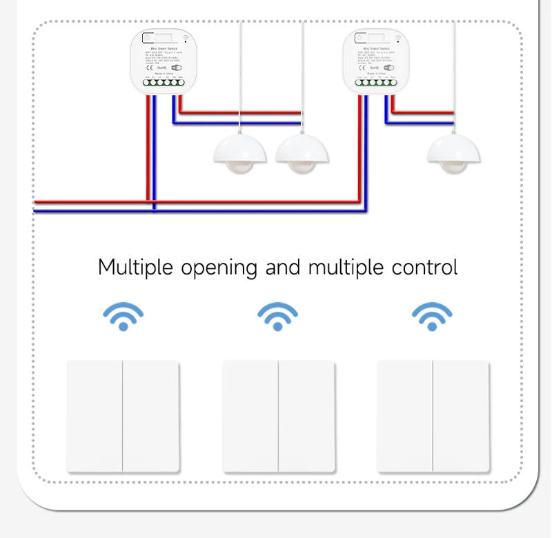 Description Picture 5 of itemTuya WiFi Smart Switch Set WiFi Wireless Remote Controller Timer No Battery Wall Panels Light Switch Work with Alexa WiFi Switch
