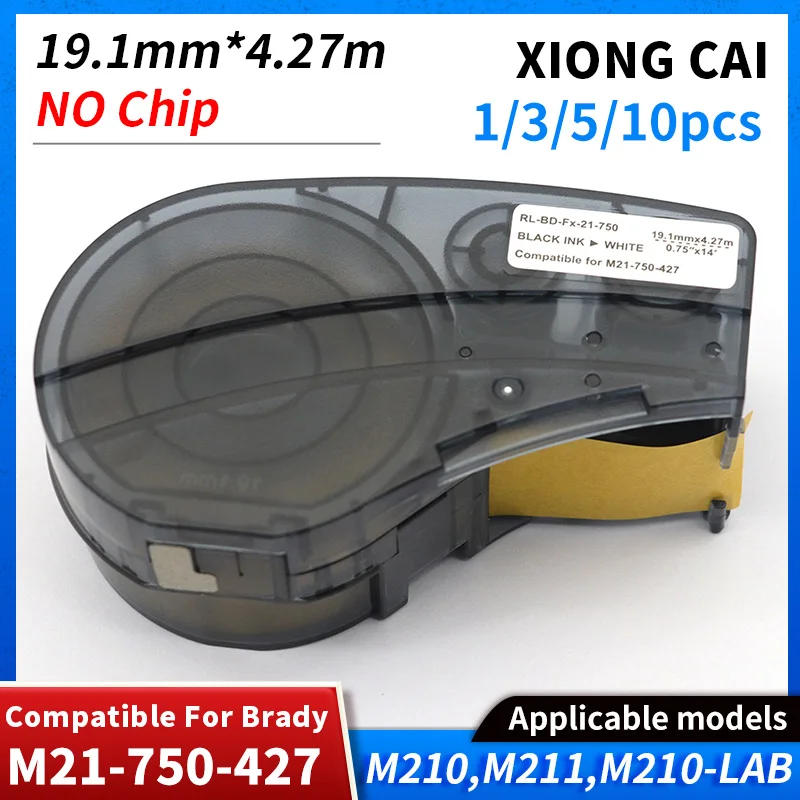 Description Picture 2 of item1-10pcs M21-750-427 0.75" Label Compatible BRADY BMP21 PLUS Handheld Label Printer Self-Laminating Vinyl for Brady M21 750 427