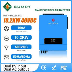SUMRY on/Off Grid Solar Inverter 10.2kw 48VDC To 220VAC MPPT Solar Power AC Hybrid Inverter Generator Dual Output