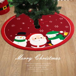 62cm Christmas Tree Skirt Mat Under The Tree Christmas Decorations for Home Red Cartoon Pattern Christmas Tree Foot Carpet Skirt