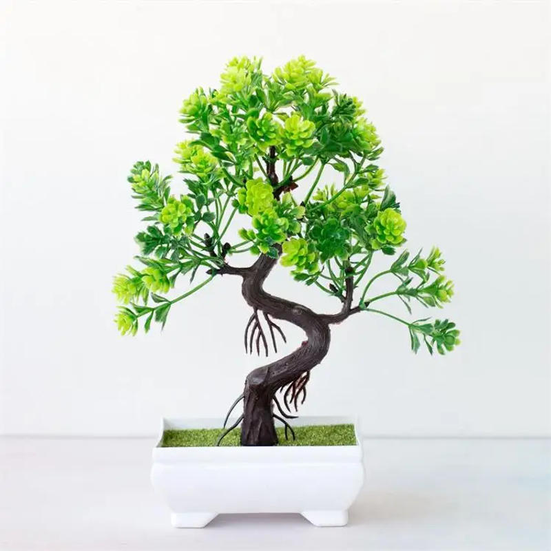 Description Picture 5 of itemGarden Arrangement Ornaments Plastic Plants Bonsai Small Tree Pot Fake Plant Potted Flower Home Room Table Decoration