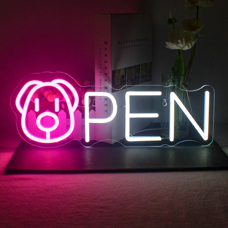 Description Picture 3 of itemDog Head Open Neon Sign Led Lights USB Powered For Pet Hospital Business Store Bar Open Closed Signs Bright Open Neon Light Sign