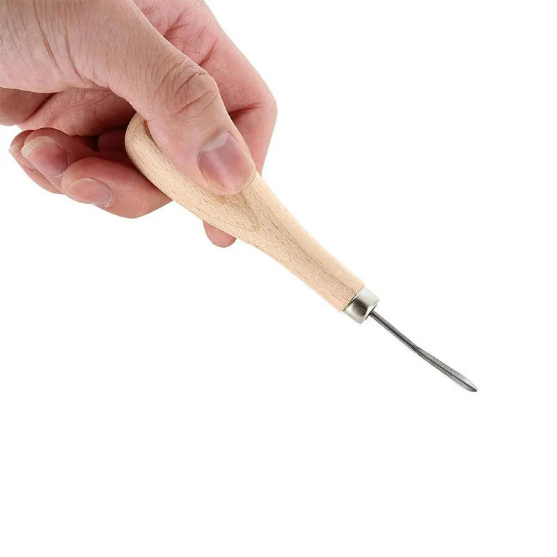 Description Picture 4 of item1Pcs Leather Stitching Sewing Awl 3mm 4mm 5-6mm DIY Leather Craft Wooden Diamond Rhombus Awl Leathercraft Punch Tool