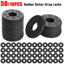 50/10PCS Rubber Guitar Strap Locks Electric Guitars Bass Musical Locks Portable for Learning Instrument Parts Accessories
