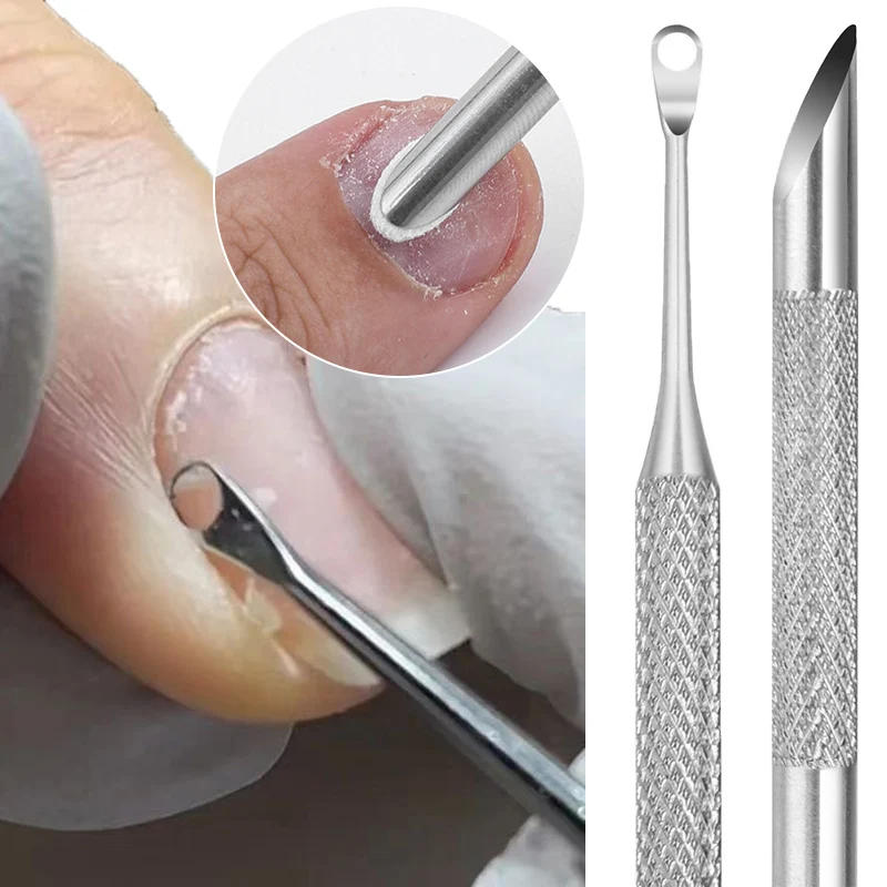 Description Picture 2 of itemStainless Steel Remover Dead Skin Nail Tools Circle Beveled Head Cuticle Pushers Remover Manicure Grinding File Nail Arts