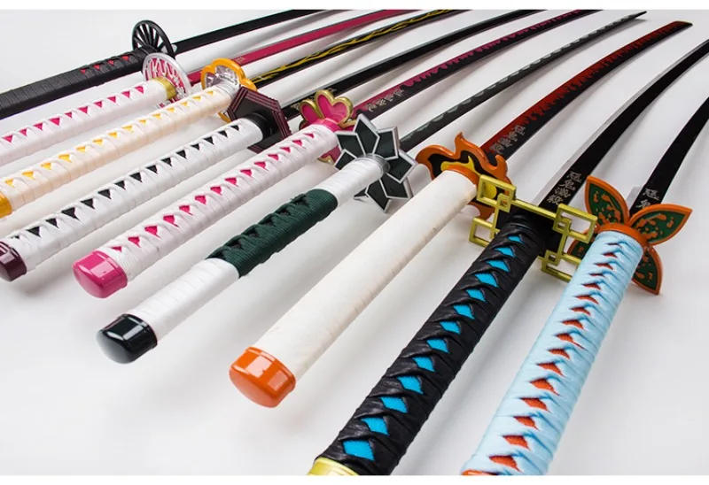 Description Picture 3 of item72/104cm Demon Slayer Shinobu Katana Kimetsu No Yaiba Tanjirou Cosplay Prop Ninja Knife Real Japanese Samurai Sword Kid Toy Gift