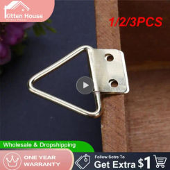 1/2/3PCS Golden Triangle D-Ring Photo Picture Frame Hanger Hang Oil Painting Mirror Art Work Hooks Double 2 Holes with screws