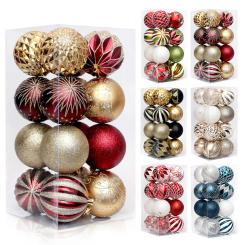 16pcs Christmas Ball Christmas Tree Ornaments 8cm Red Black Gold Balls For Home Christmas New Year Christmas Decorations