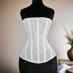 Women Tight Corset Bustier Overbust Quality Mesh Bodices With Zipper Shaping Tops Breathable Elastic Waist Trainer