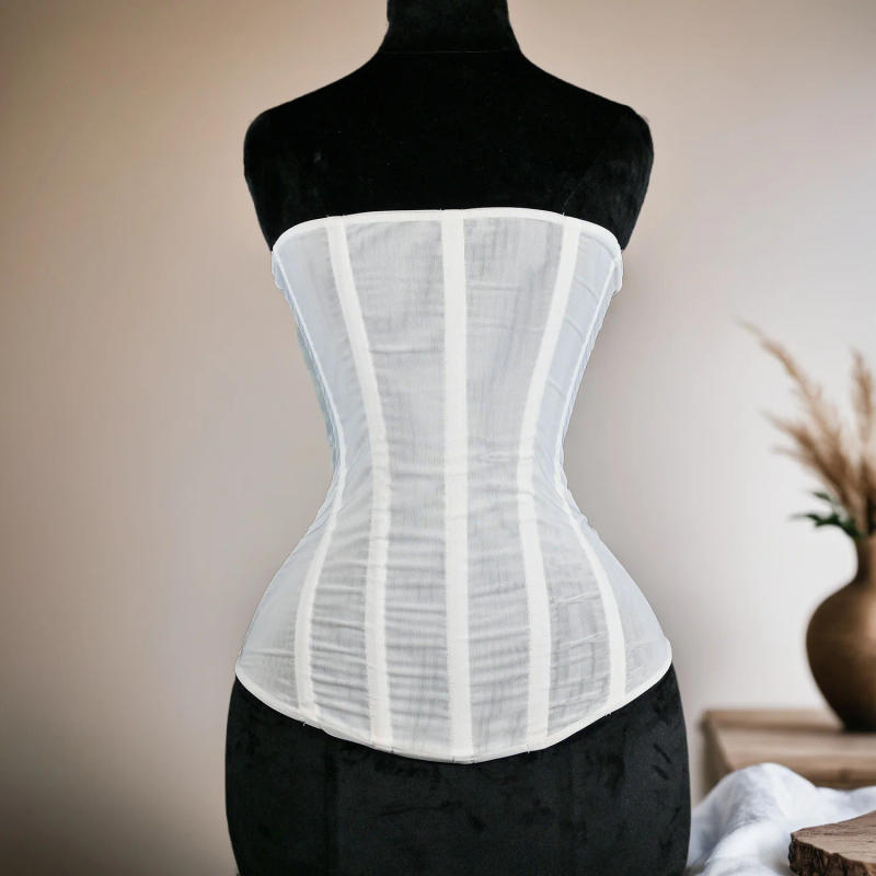 Description Picture 3 of itemWomen Tight Corset Bustier Overbust Quality Mesh Bodices With Zipper Shaping Tops Breathable Elastic Waist Trainer
