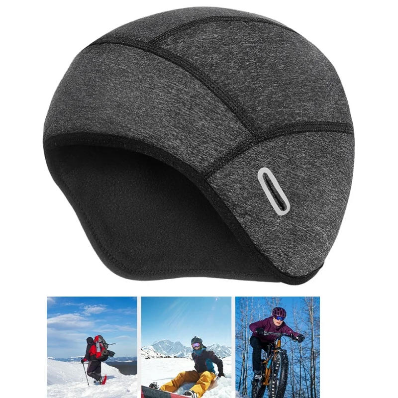 Description Picture 2 of itemWinter Cycling Warm Cap MTB Helmet Liner Fleece Skull Hat Thermal Men Women Running Skiing Eyeglass Hole Windproof Headwear