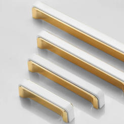 European White and Black Plus Gold Style Zinc Alloy Kitchen Cabinet Handles Cupboard Door Pulls Drawer Knobs Furniture Hardware