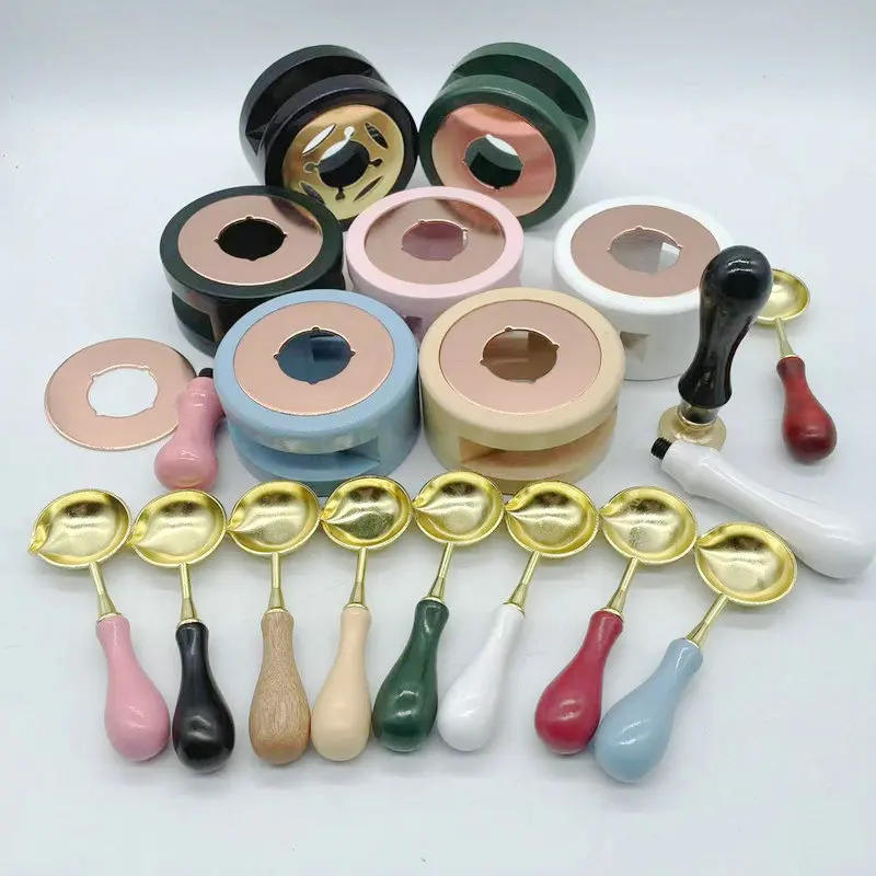 Description Picture 3 of itemWax Seal Stamp Set Wax Bead Stick Heater Pot Furnace Wax Seal Melting Spoon Heater Craft Supplies With Wood Handle