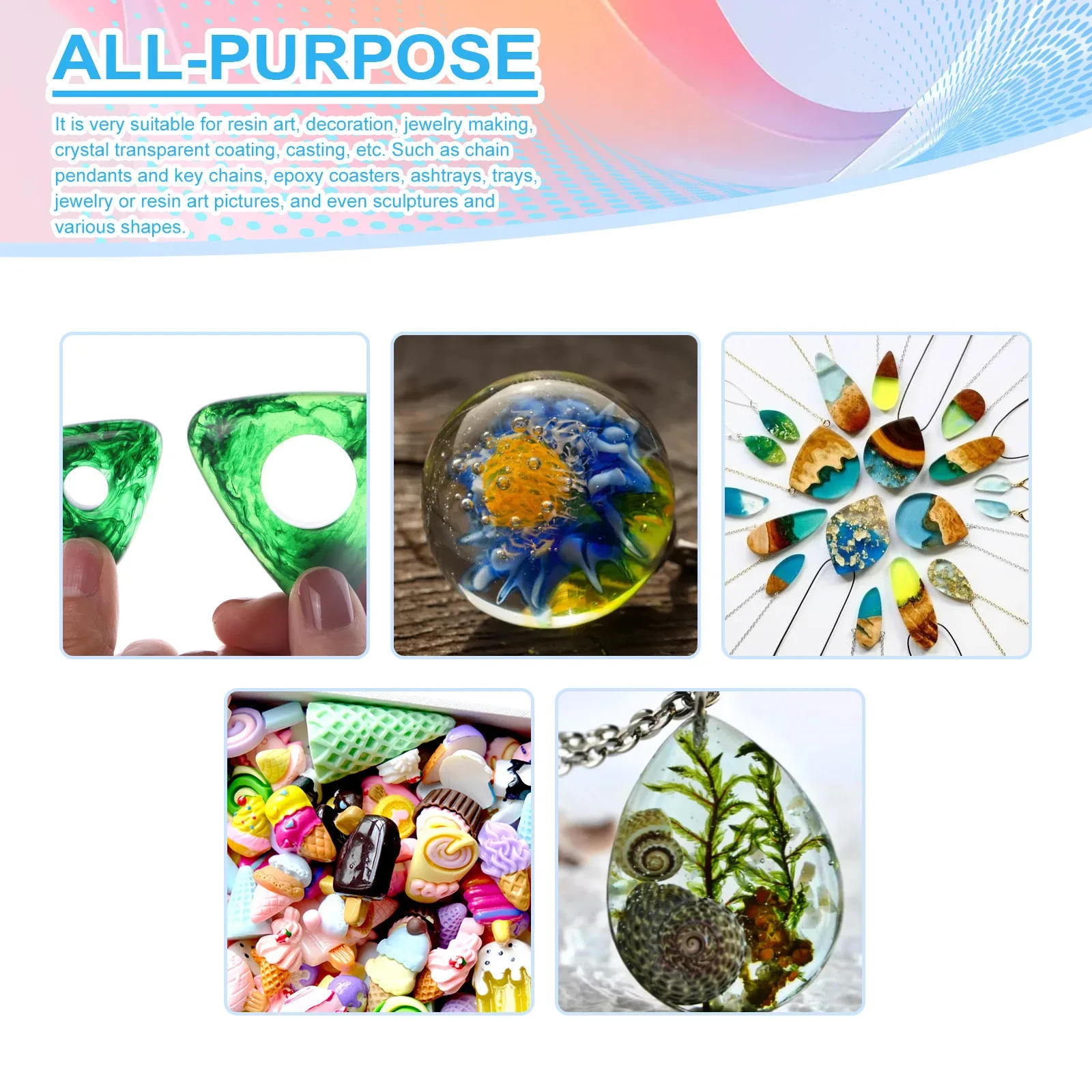 Description Picture 6 of itemResin Kit Epoxy Resin Glue High Adhesive Crystal Clear Hardener Clear Resin Epoxy Kit Super Strong Epoxy Clear Glue For Wood