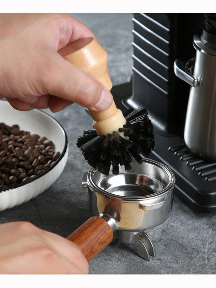 Description Picture 4 of itemProtable Coffee Tamper Cleaning Brush Espresso Grinder Machine Hair Wood Dusting Cleaners 51/54/58mm Barista Kitchen Tools