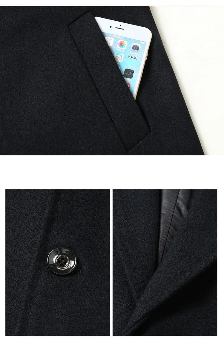 Description Picture 6 of itemNew Arrival Fashion Suepr Large Men's Coat Autumn Winter Long Casual Warm Woolen Jacket Plus Size XL 2XL 3XL 4XL 5XL 6XL 7XL 8XL