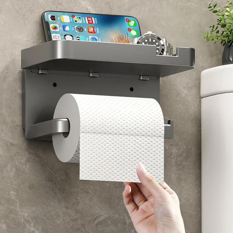 Description Picture 3 of itemToilet Paper Holder Plastic Storage Rack Kitchen Towel Placement Of Seasoning Bottles Bathroom Wall Roll Of Paper Phone Storage