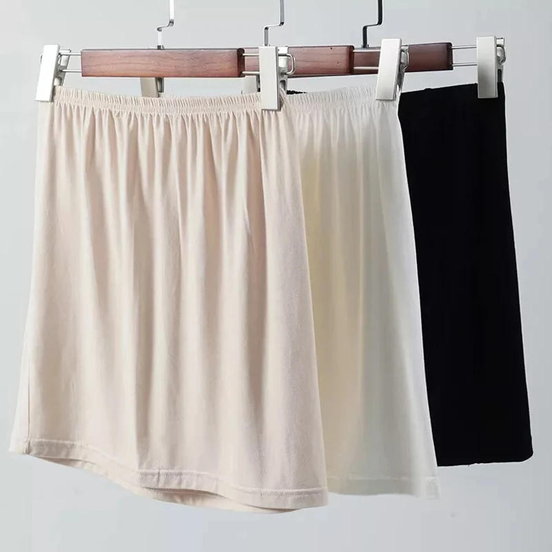 Description Picture 2 of itemSatin Underskirt Half Slips Dress For Women Summer Thin Ice Silk High Waist Elastic Anti-Penetrating Underskirt Lining Petticoat