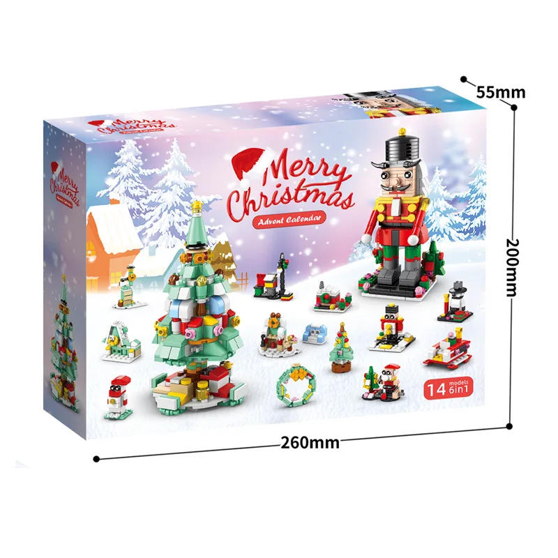 Description Picture 4 of itemChristmas Building Blocks Set Box Kids Toys Xmas Advent Calendar Bricks Diy Kit Gift for Children 6 Years Old and Above