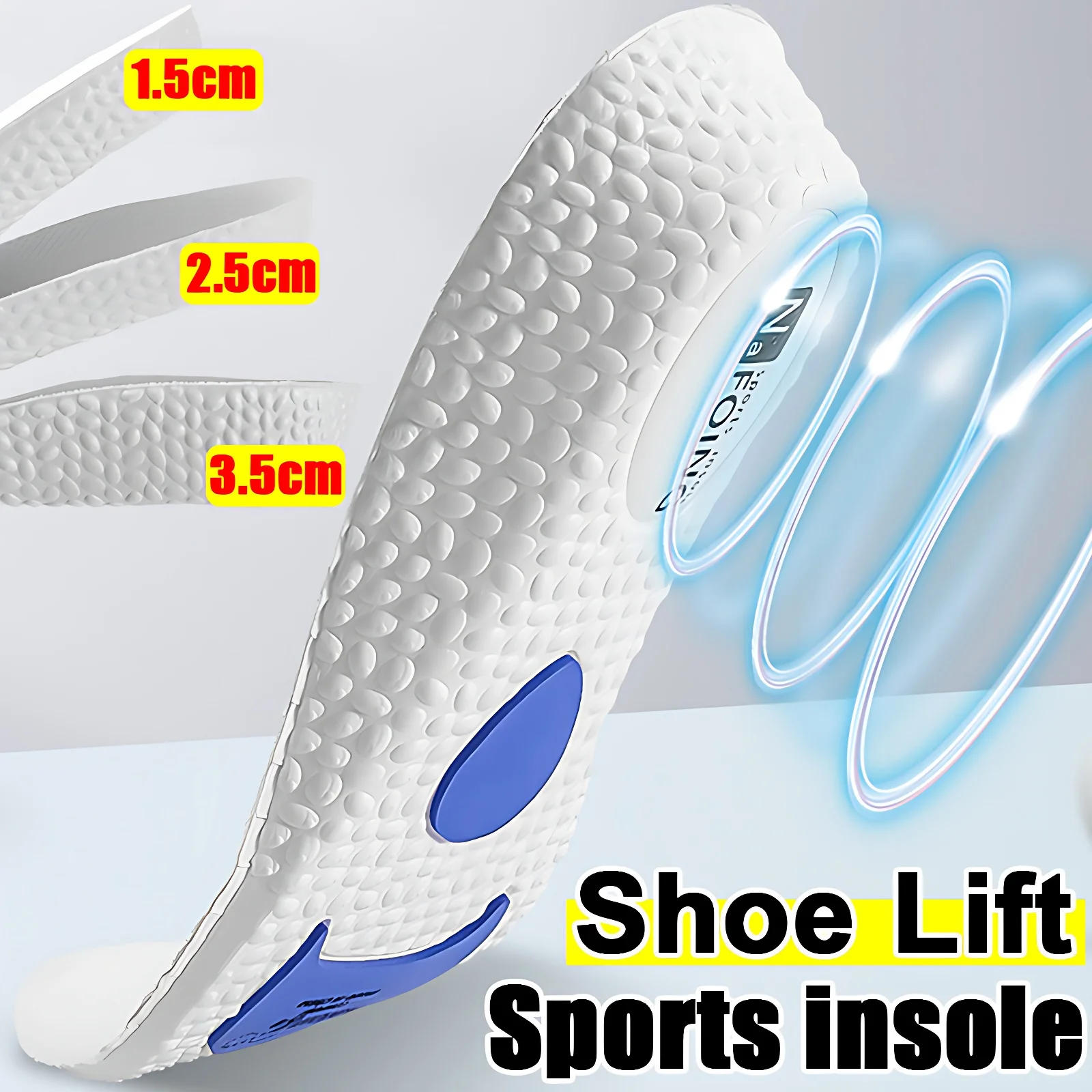 Description Picture 2 of item1Pair EVA Sports Shock Absorption Shoes Insole for Feet Height Increase Insoles Men Women Arch Support Orthopedic Shoe Pads