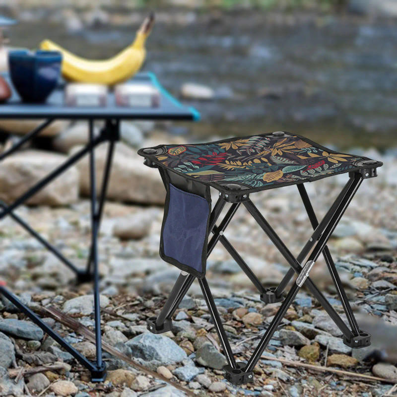 Description Picture 4 of item1 Pcs Folding Camp Stool Portable Outdoor Stool Small Chair Footrest Seat Foldable for Camping Hiking Beach Fishing Chair