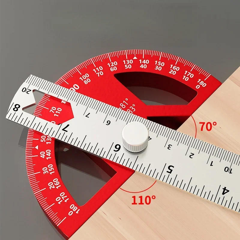 Description Picture 3 of itemAngle Ruler Protractor tool for Carpenters with 0-180 Degrees Measuring Woodworking Tools Adjustable Construction Protractors