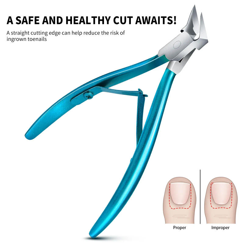 Description Picture 3 of itemNew Nail Art Stainless Steel Cuticle Scissors Nail Care Tools With Double-Fork Spring Design For Nail Clipper Dead Skin Remover