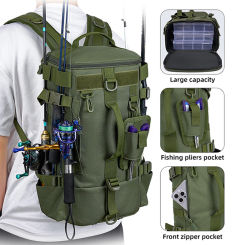 Large Capacity Fishing Gear Storage Backpack Fishing Bag Wet Dry Separation Splash-proof LUYA Bag Hiking Fishing Camping Packs